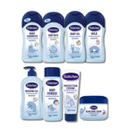 Hoş geldin bebek (Şampuan + banyo köpüğü + bebek yağı +pişik önleyici krem+ yıkama jeli+ losyon+ nemlendirici krem +pudra)