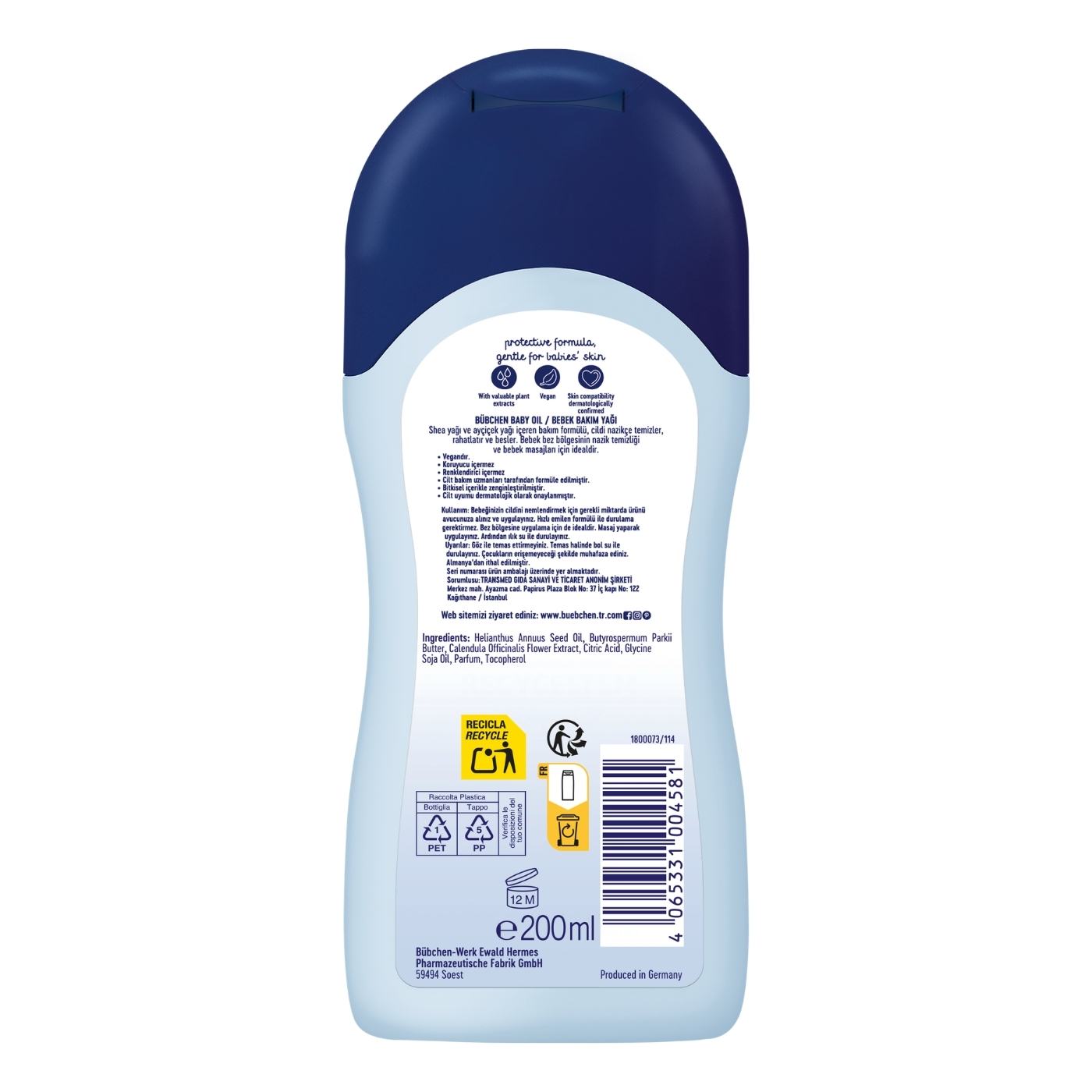 Bübchen Bebek Bakım Yağı 200 ML